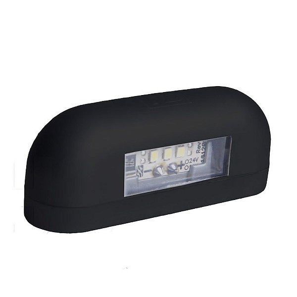 Lanterna Luz de Placa Carreta Caminhão Led Bivolt Preta
