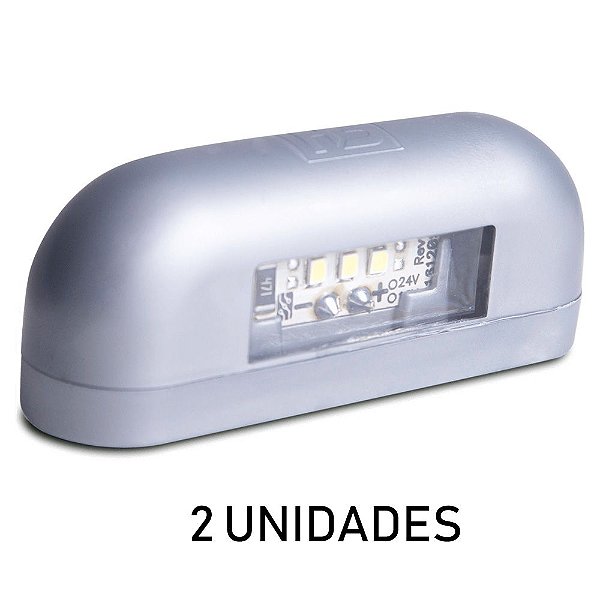 Kit Lanterna Luz de Placa Carreta Caminhão Led Cinza 2 un