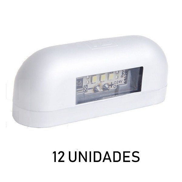 Kit Lanterna Luz de Placa Carreta Caminhão Led Branca 12 u