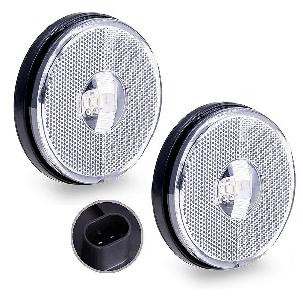 2 Lanterna Lateral Carreta Randon Bivolt Cristal 3 Leds