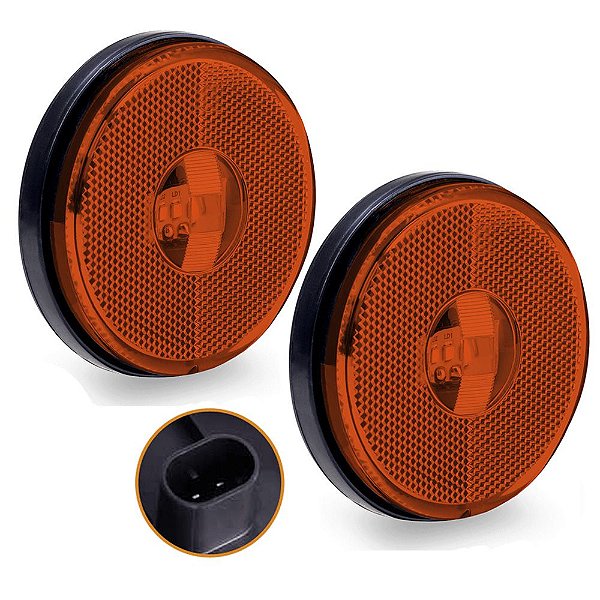 2 Lanterna Lateral Carreta Randon Bivolt Âmbar 3 Leds