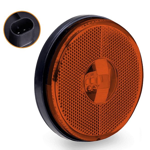 Lanterna Lateral Carreta Randon Bivolt Âmbar 3 Leds