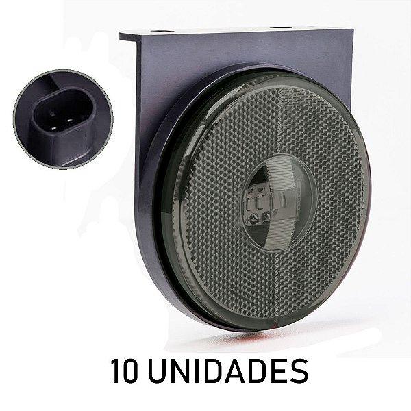 10 Lanterna Lateral Carreta Randon Bivolt Fumê 3 Leds