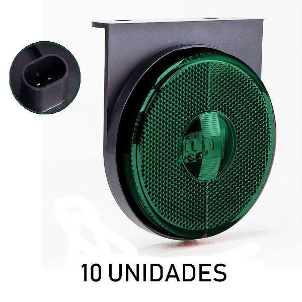 Lanterna Lateral Carreta Randon Bivolt Verde 3 Leds 10 un