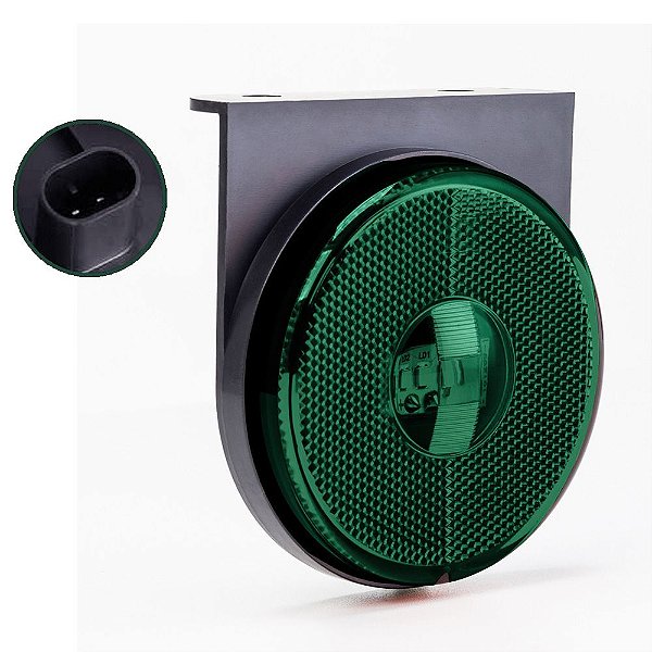 Lanterna Lateral Carreta Randon Noma Bivolt Verde 3 Leds