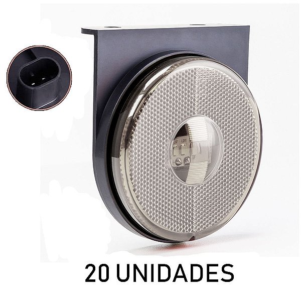 20 Lanterna Lateral Carreta Randon Bivolt Cristal 3 Leds