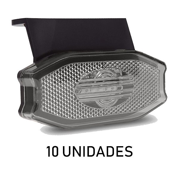 Lanterna Lateral Carreta Bau Bivolt Cristal 3 Leds 10 un