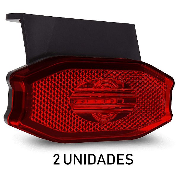 Lanterna Lateral Carreta Bau Bivolt Vermelha 3 Leds 2 un