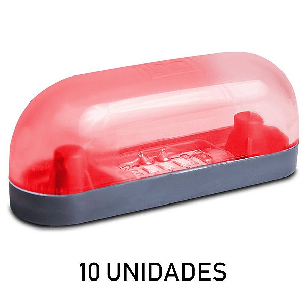 Kit Lanterna Delimitadora Carreta Caminhão Led Vermelha 10 u