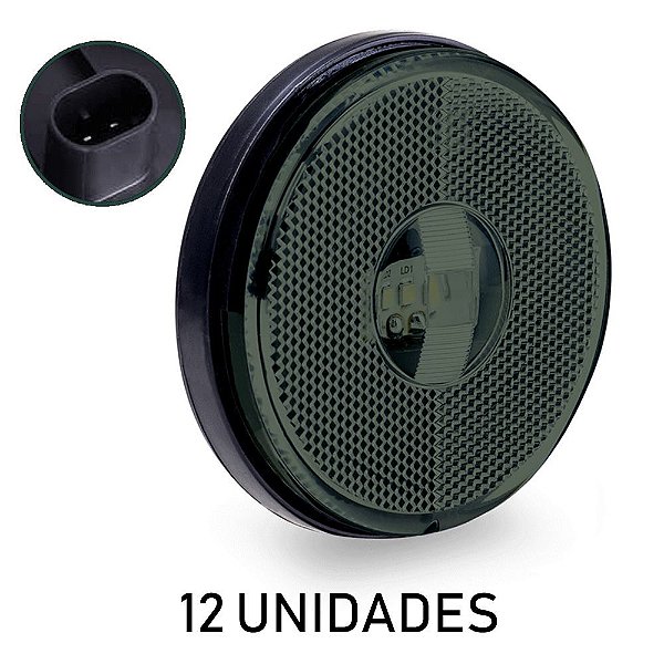 Lanterna Lateral Carreta Randon Bivolt Fumê 3 Leds 12 un