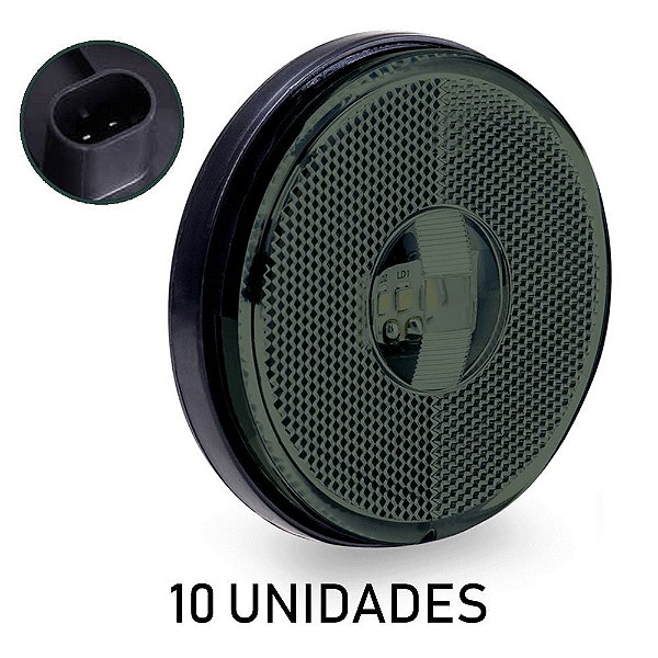 Lanterna Lateral Carreta Randon Bivolt Fumê 3 Leds 10 un