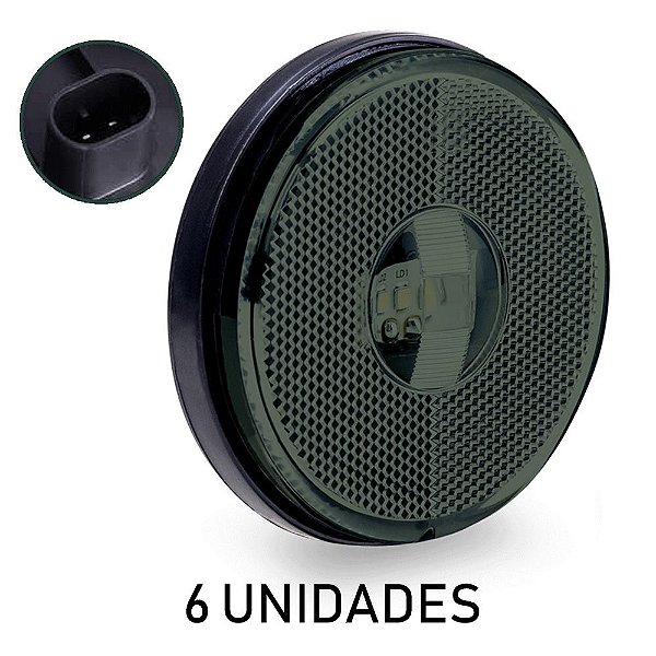 6 Lanterna Lateral Carreta Randon Noma Bivolt Fumê Led