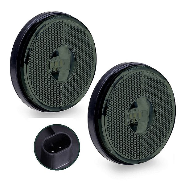 Lanterna Lateral Carreta Randon Bivolt Fumê 3 Leds 2 un