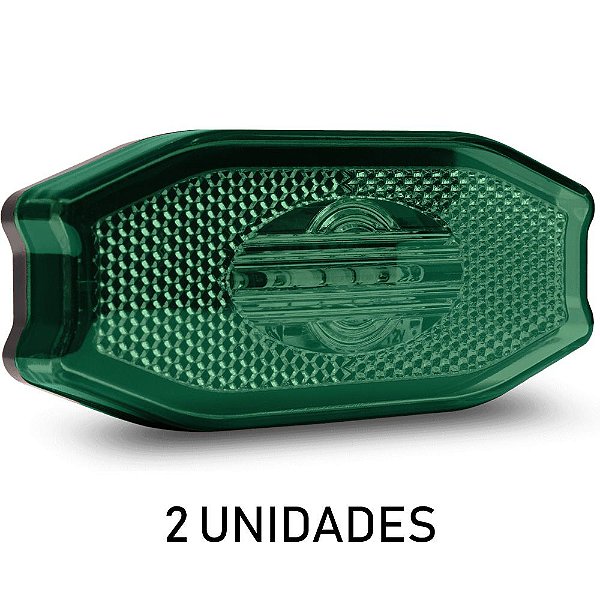 2 Lanterna Lateral Carreta Bau Bivolt Verde 3 Leds