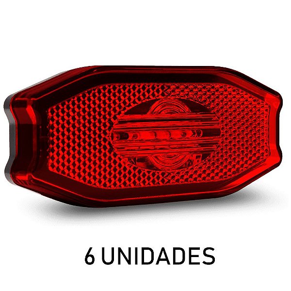 6 Lanterna Lateral Carreta Exclusive Vermelha Led Bivolt