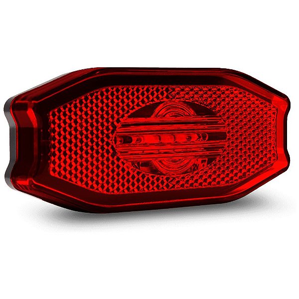 Lanterna Lateral Carreta Bau Exclusive Bivolt Vermelha 3 Led