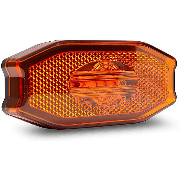 Lanterna Lateral Carreta Bau Exclusive Bivolt Âmbar 3 Led