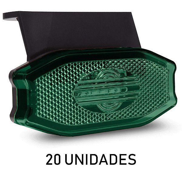 20 Lanterna Lateral Carreta Explusive Bivolt Verde 3 Leds