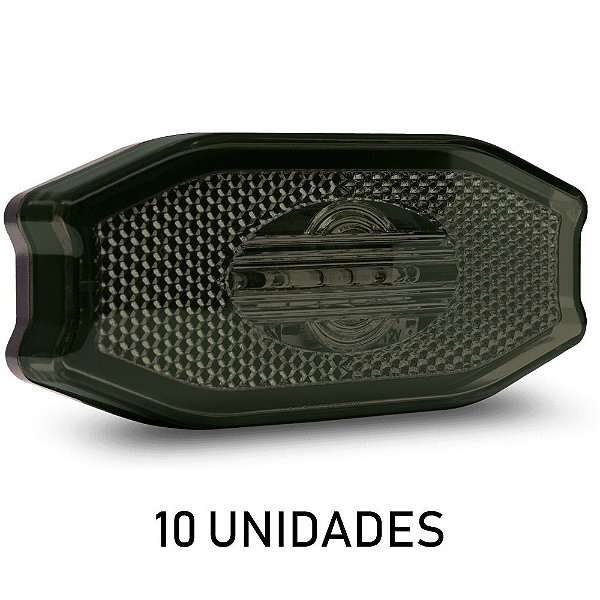 Lanterna Lateral Carreta Bau Bivolt Fumê 3 Leds 10 un