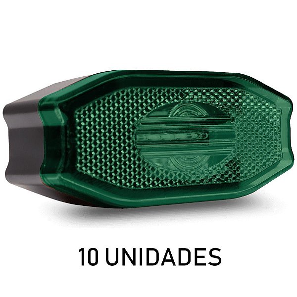 10 Lanterna Lateral Carreta Bau Exclusive Verde 3 Leds
