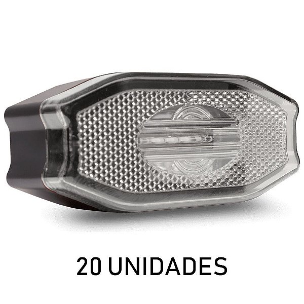 20 Lanterna Lateral Carreta Explusive Bivolt Cristal 3 Leds