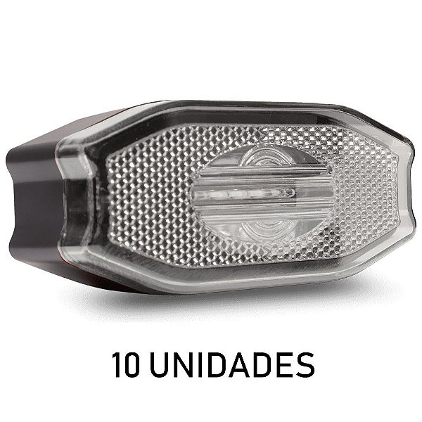 Lanterna Lateral Carreta Bau Bivolt Cristal 3 Leds 10 un
