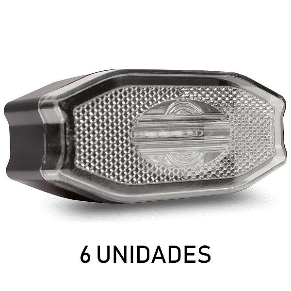 6 Lanterna Lateral Carreta Bau Bivolt Cristal 3 Leds