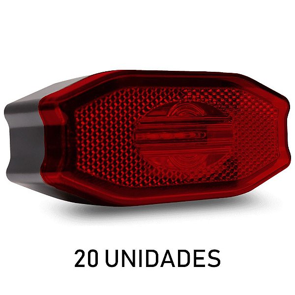 Lanterna Lateral Carreta Exclusive Bivolt Verm 3 Leds 20 un