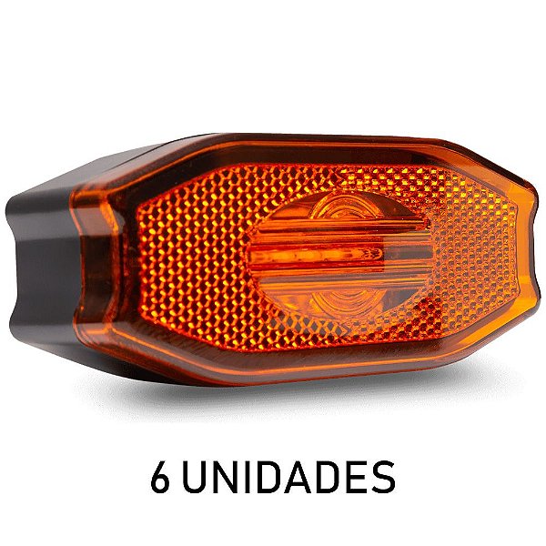 Lanterna Lateral Carreta Exclusive Âmbar Led 6 unidades