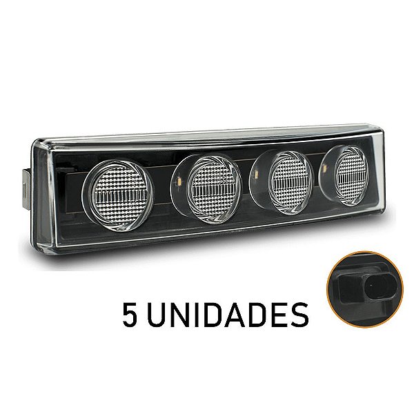 5 Lanterna Tapa Sol Led Caminhão Delimitadora Cristal