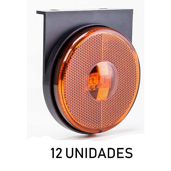 6 Lanterna Lateral Carreta Randon Bivolt Âmbar 3 Leds