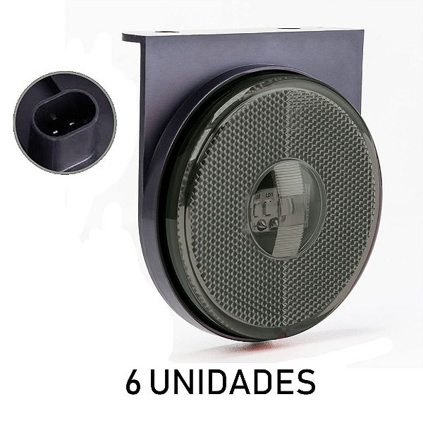 6 Lanterna Lateral Carreta Randon Noma Bivolt Fumê Led