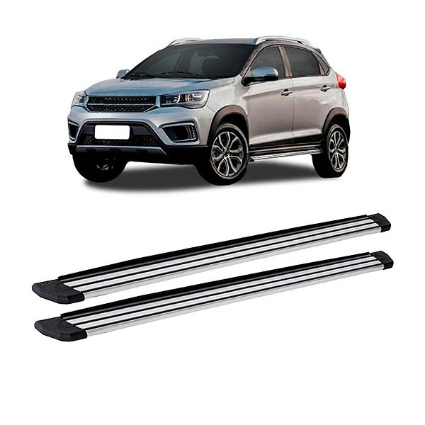 Estribo Tiggo 2 2019 em diante Anodizado Aluminio Slim