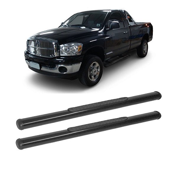 Estribo Dodge RAM 2006 a 2011 Cabine Simples Preto Oblongo