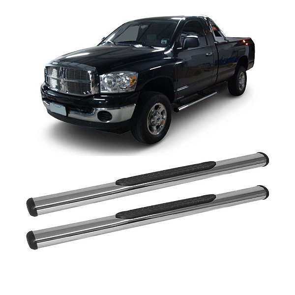 Estribo Dodge RAM 2006 a 2011 Cabine Simples Cromo Oblongo