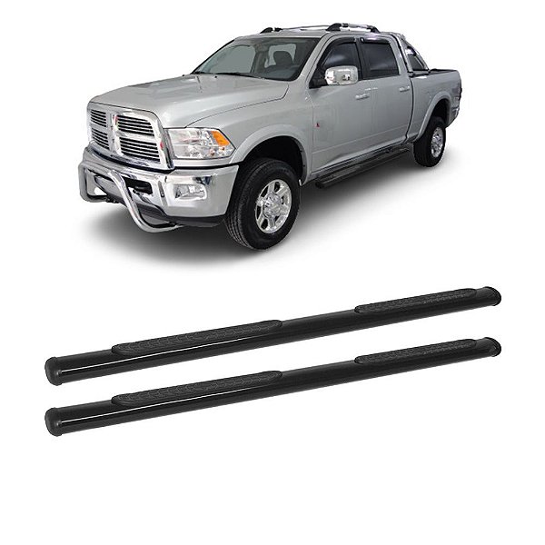 Estribo Dodge RAM 2012 a 2015 Cabine Dupla Preto Oblongo