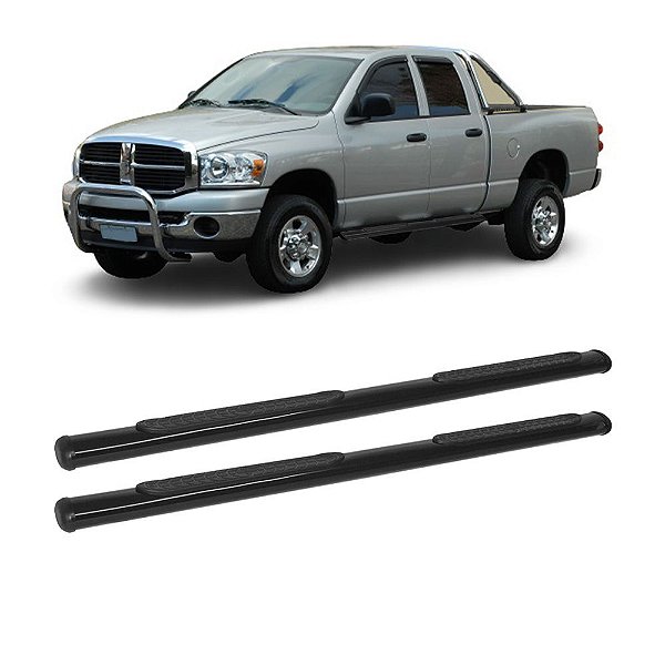 Estribo Dodge RAM 2006 a 2011 Cabine Dupla Preto Oblongo