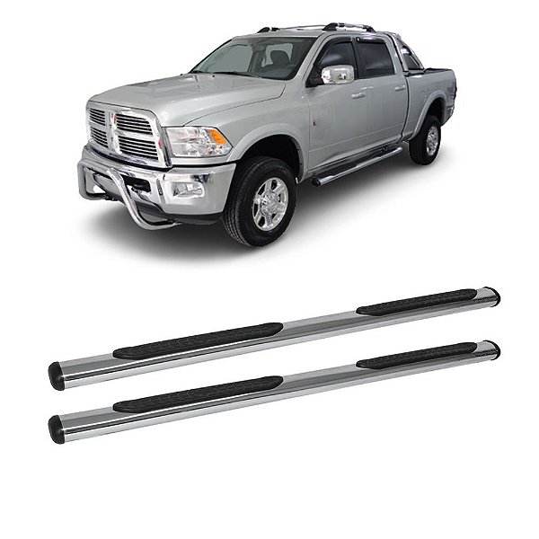 Estribo Dodge RAM 2012 a 2015 Cabine Dupla Cromo Oblongo