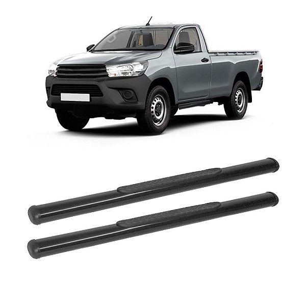 Estribo Hilux 2016 em diante Cabine Simples Preto Oblongo