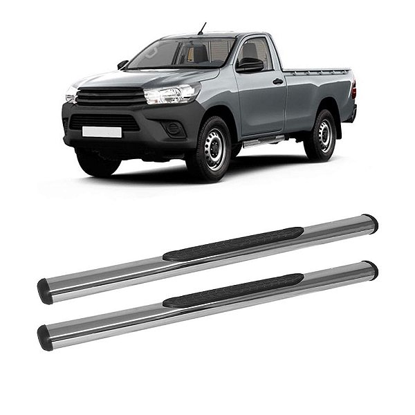 Estribo Hilux 2016 em diante Cabine Simples Cromado Oblongo