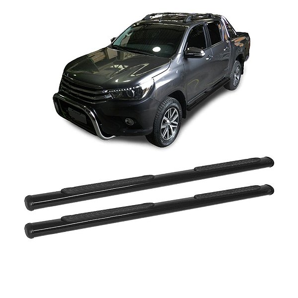 Estribo Hilux 2016 em diante Cabine Dupla Preto Oblongo