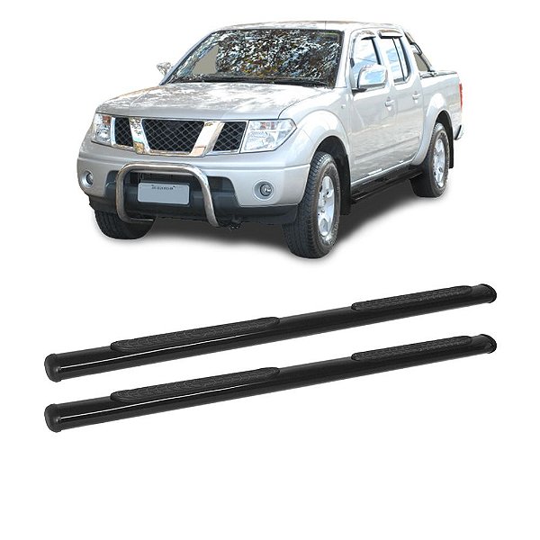 Estribo Frontier XE 2008 a 2016 Cabine Dupla Preto Oblongo