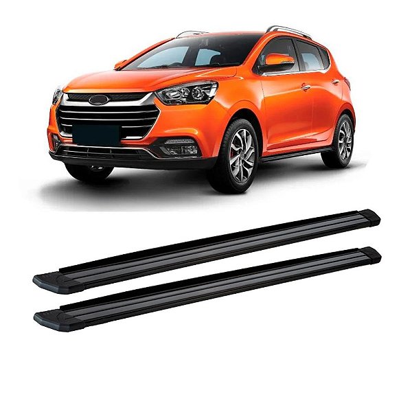 Estribo JAC T40 2017 a 2020 Preto Aluminio Slim