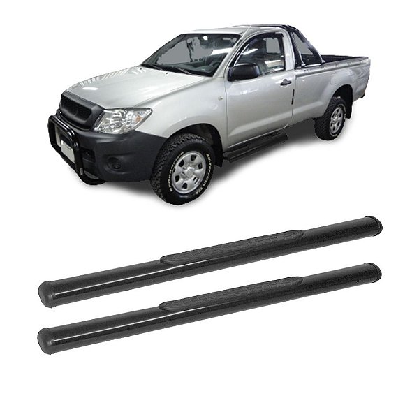 Estribo Hilux 2005 a 2015 Cabine Simples Preto Oblongo