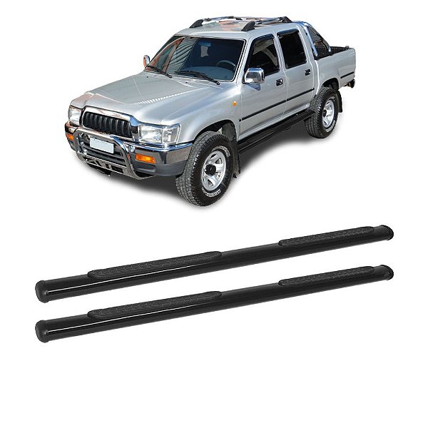Estribo Hilux 1997 a 2004 Cabine Dupla Preto Oblongo