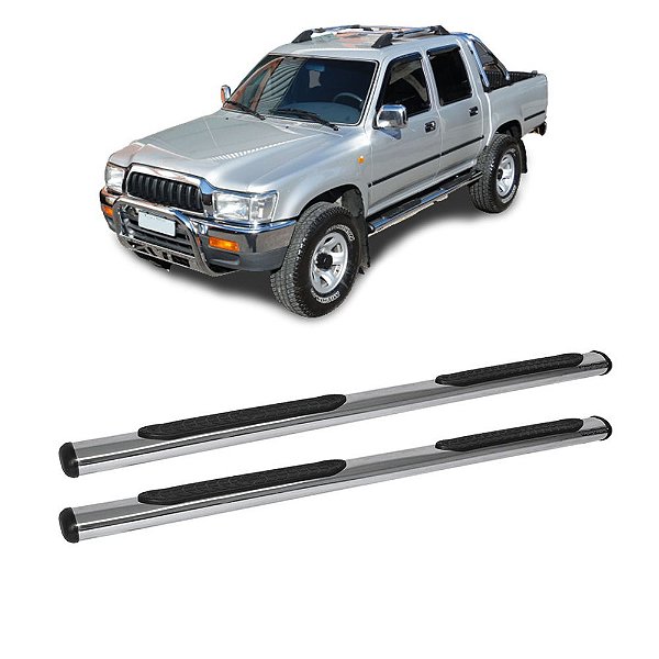 Estribo Hilux 1997 a 2004 Cabine Dupla Cromado Oblongo