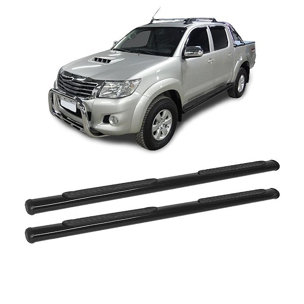 Estribo Hilux 2005 a 2015 Cabine Dupla Preto Oblongo