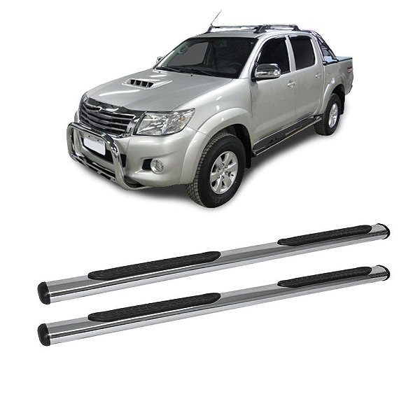 Estribo Hilux 2005 a 2015 Cabine Dupla Cromado Oblongo