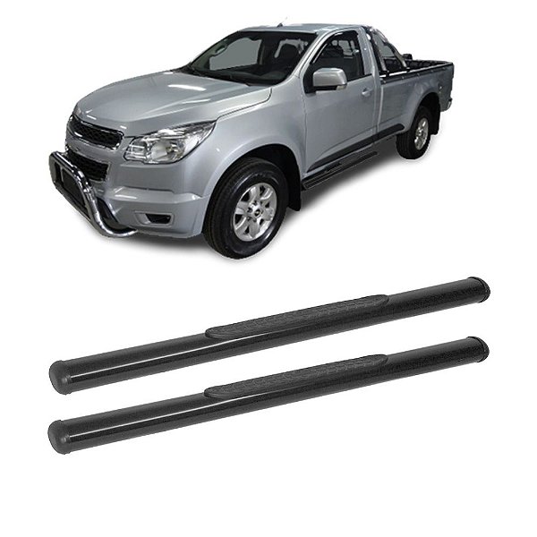 Estribo S10 2013 em diante Cabine Simples Preto Oblongo