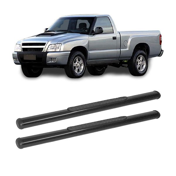 Estribo S10 1996 a 2012 Cabine Simples Preto Oblongo